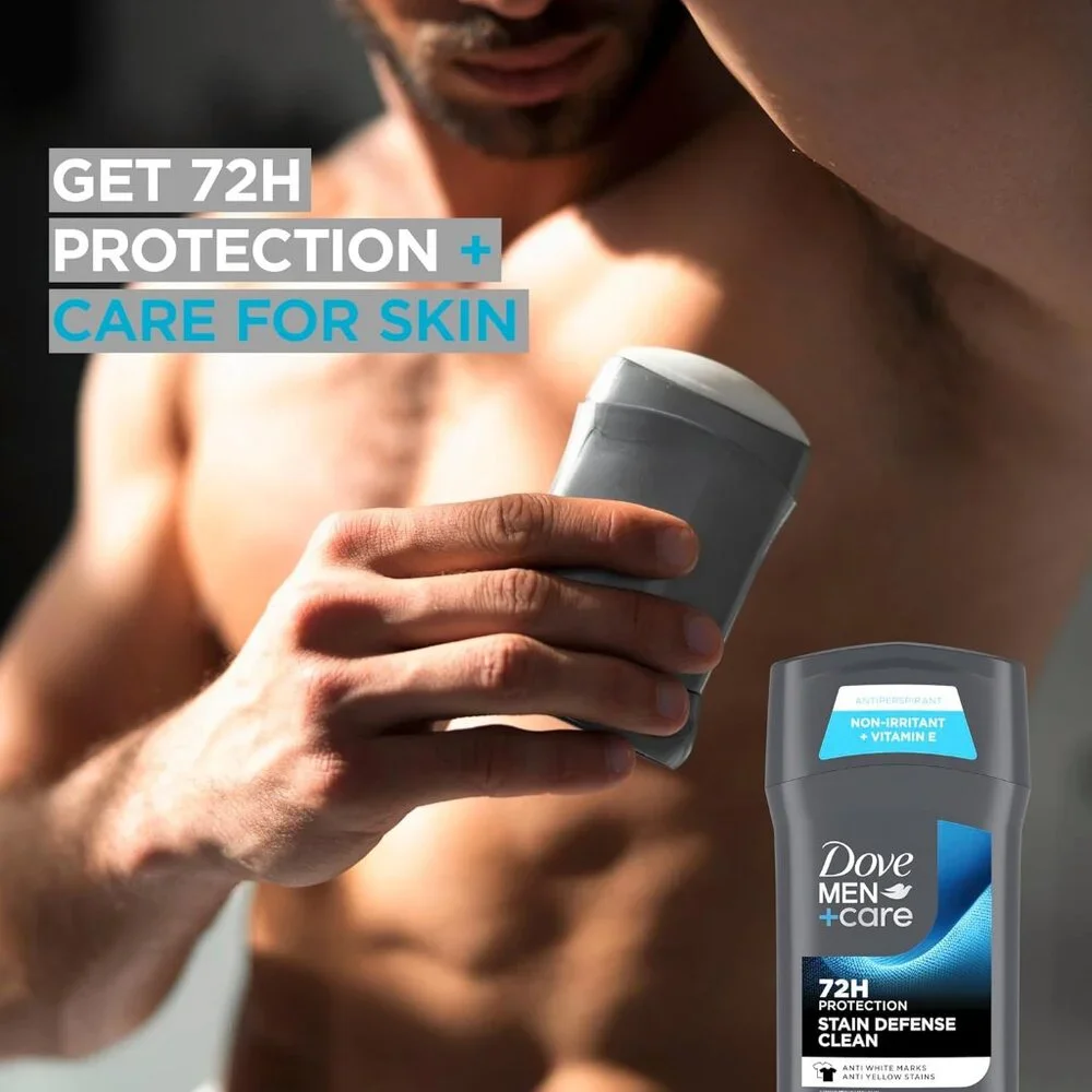 72H Odor & Stain Control Dove Men+Care Deodorant Stick - 4 Pack, Invisible Style
